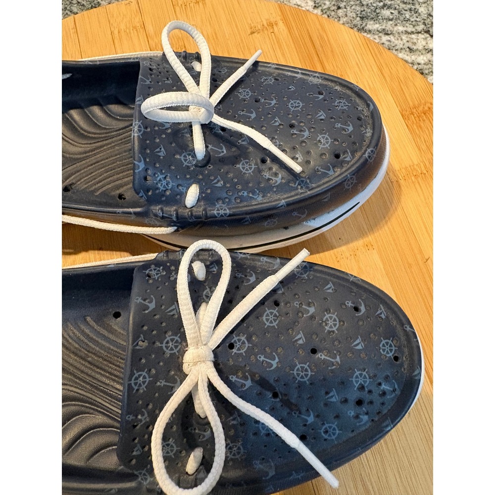 Skechers Cali Gear Go Walk Smart Boat Shoes Navy Nautical Anchor Print Womens 9 - Picture 7 of 10